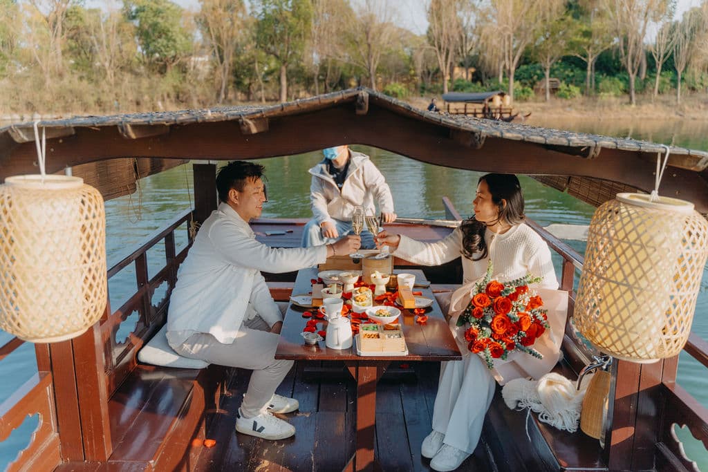 Intimate Proposal • Shanghai • Garden Flower Boat #1